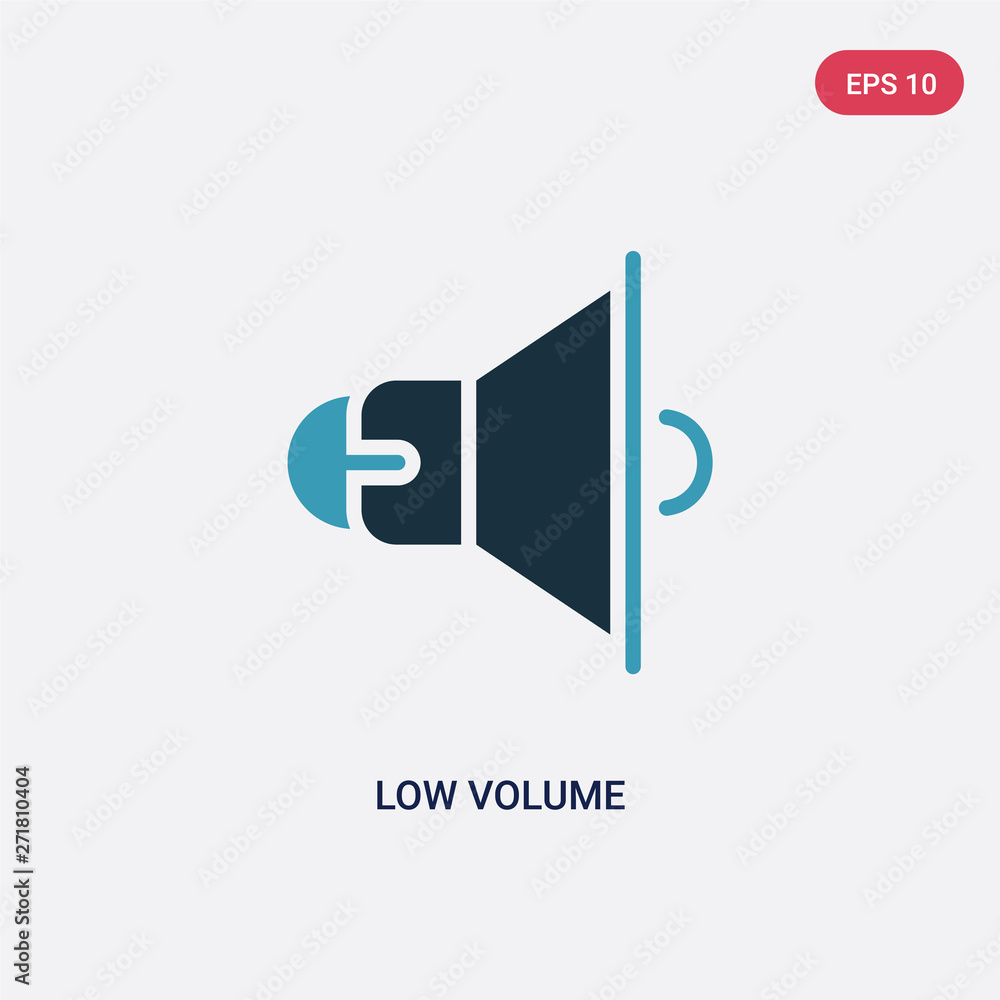 Poster two color low volume vector icon from user interface concept. isolated blue low volume vector sign s