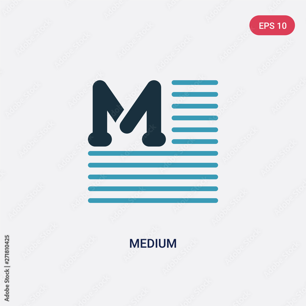 Poster two color medium vector icon from user interface concept. isolated blue medium vector sign symbol ca