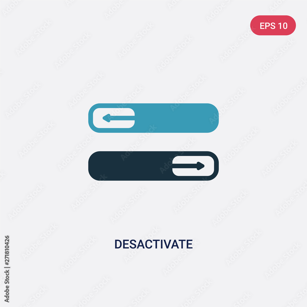 Poster two color desactivate vector icon from user interface concept. isolated blue desactivate vector sign