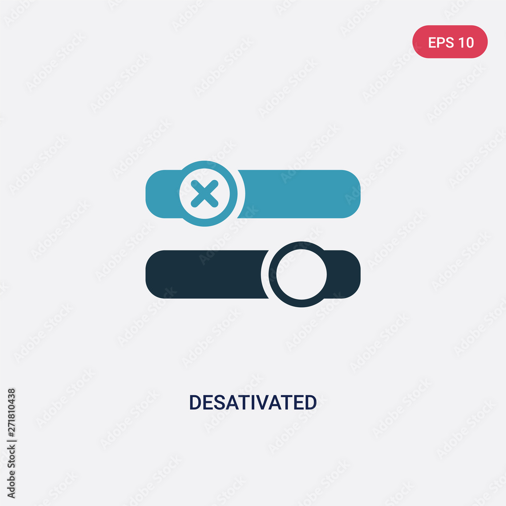 Poster two color desativated vector icon from user interface concept. isolated blue desativated vector sign
