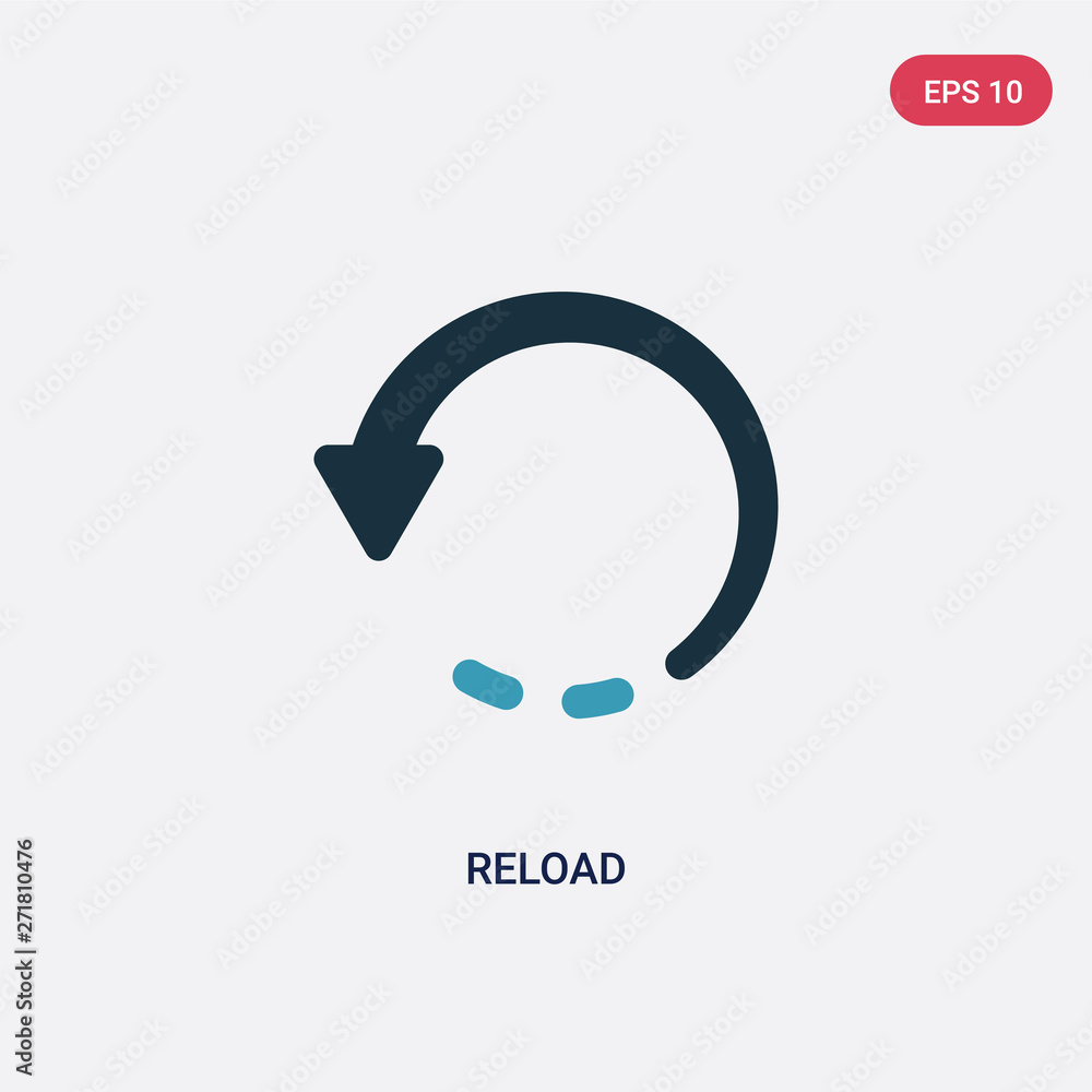 Poster two color reload vector icon from user interface concept. isolated blue reload vector sign symbol ca
