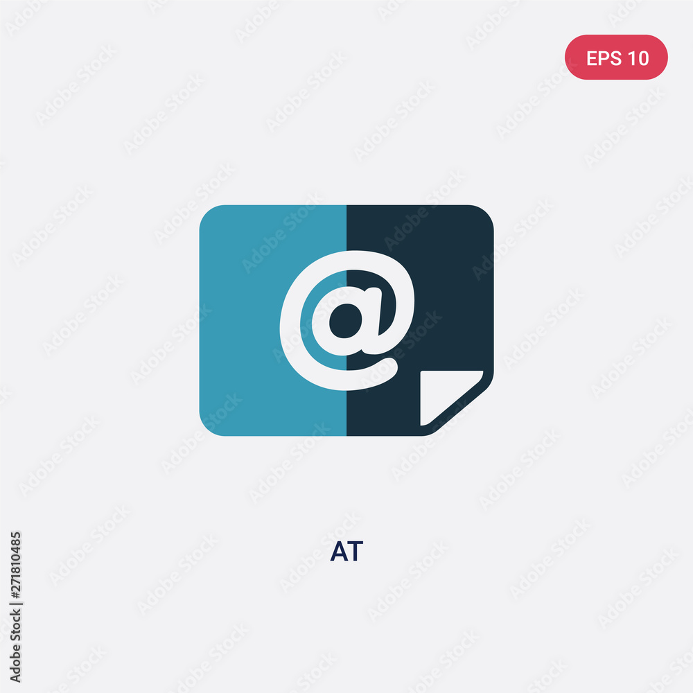 Poster two color at vector icon from user interface concept. isolated blue at vector sign symbol can be use