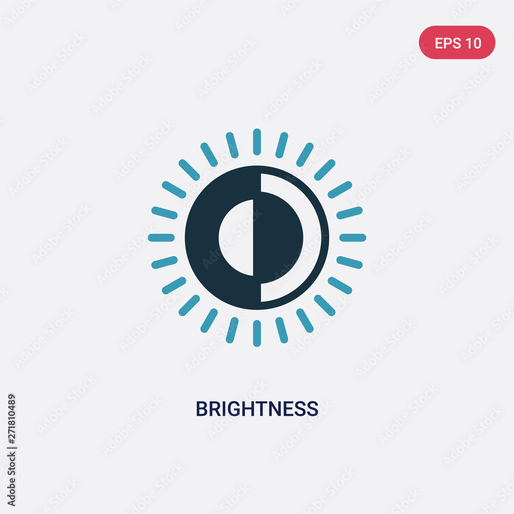 Poster two color brightness vector icon from user interface concept. isolated blue brightness vector sign s