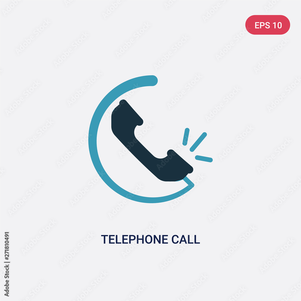 Poster two color telephone call vector icon from user interface concept. isolated blue telephone call vecto