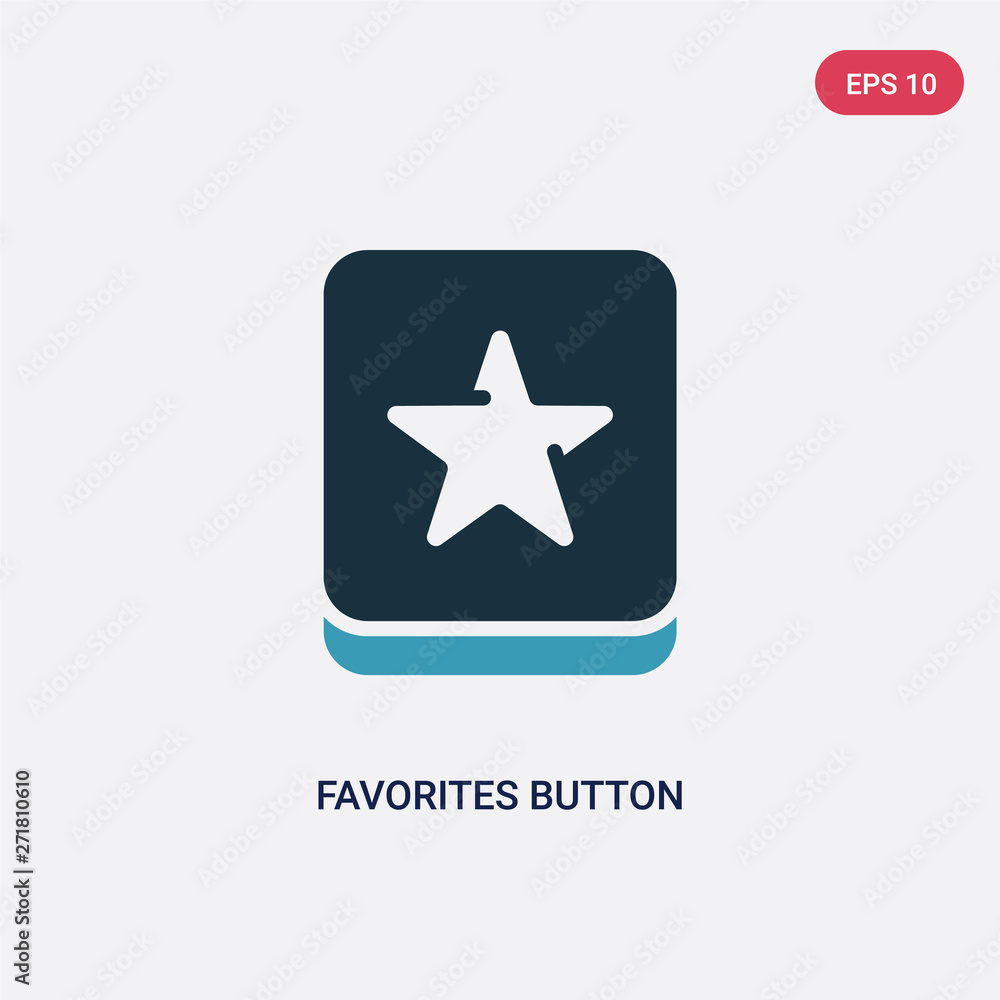 Poster two color favorites button vector icon from user interface concept. isolated blue favorites button v