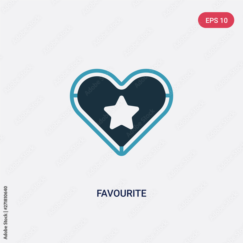 Poster two color favourite vector icon from web navigation concept. isolated blue favourite vector sign sym