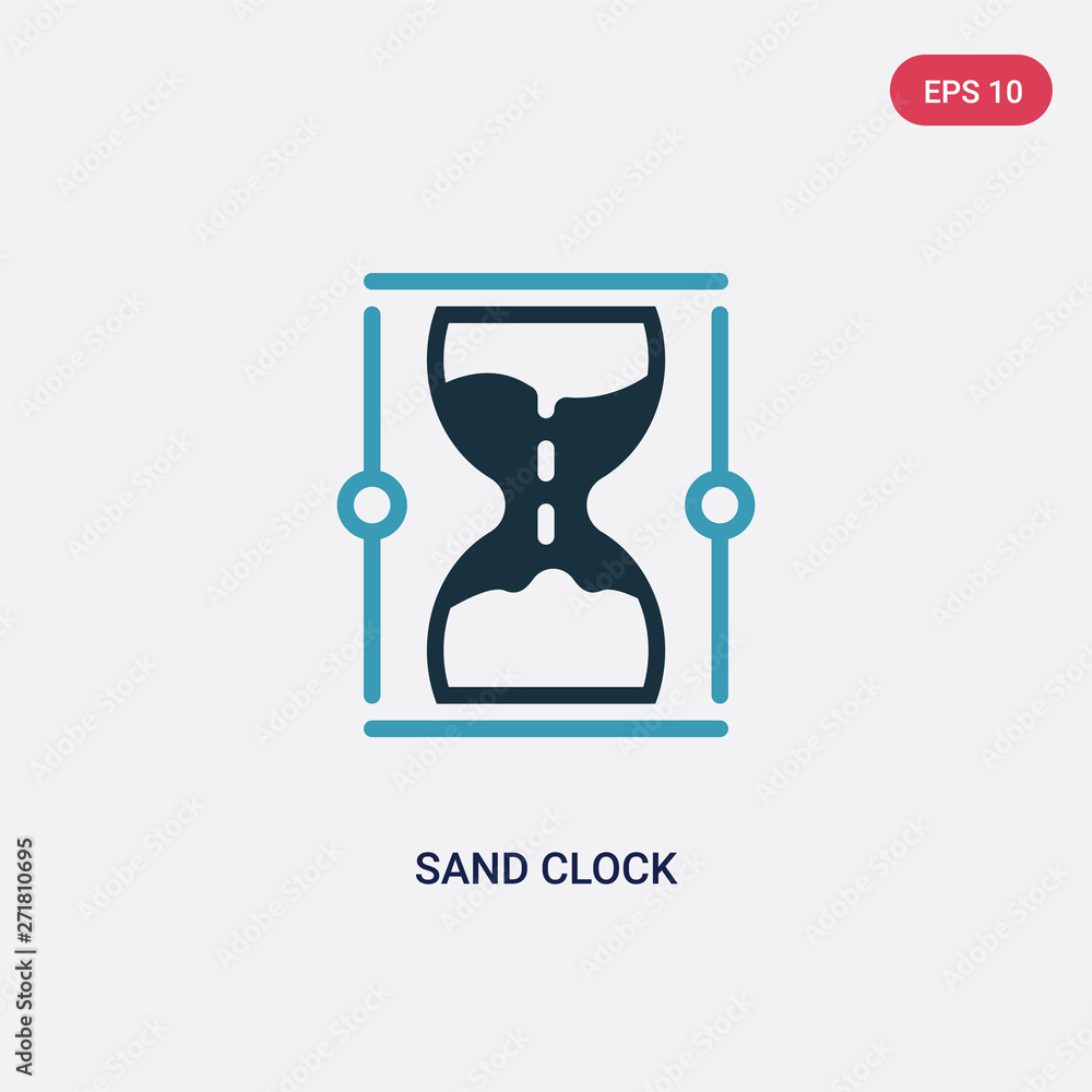 Poster two color sand clock vector icon from web navigation concept. isolated blue sand clock vector sign s