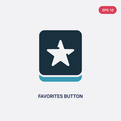 two color favorites button vector icon from user interface concept. isolated blue favorites button vector sign symbol can be use for web, mobile and logo. eps 10