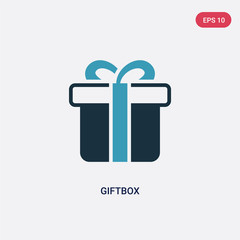 two color giftbox vector icon from web navigation concept. isolated blue giftbox vector sign symbol can be use for web, mobile and logo. eps 10