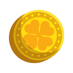 coin with clover icon vector illustration