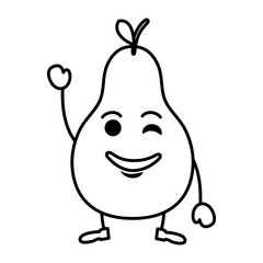 pear fresh fruit kawaii character