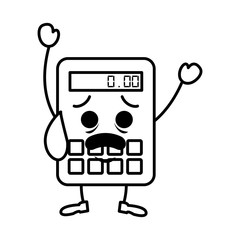 cute calculator math kawaii character