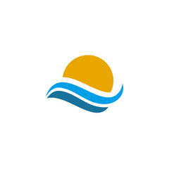 Fototapeta premium Wave icon logo design vector template