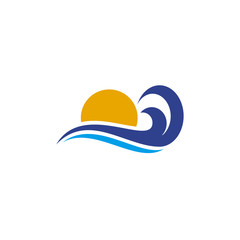 Wave icon logo design vector template