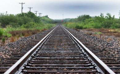 Obraz premium railroad tracks to horizon