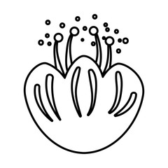 rose with leafs icon vector illustration