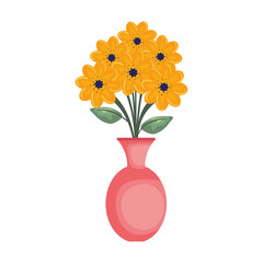 vase with flowers icon vector illustration