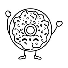 sweet donuts kawaii character vector illustration