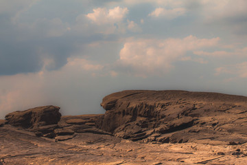 Beautiful amazing of rocks, Natural of rock canyon in mekhong river , Hat Chom Dao, Ubon Ratchathani province, North east Thailand