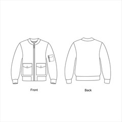 Bomber jacket with a pockets vector. Fashion jacket template design vector. © Iryna