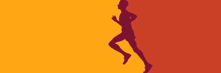 Fototapeta Vector abstract runner and personal trainer. illustration for banner or background obraz