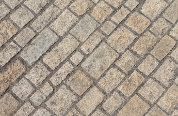 Old road paved with big stones.