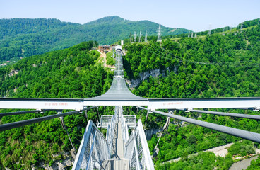 SKYPARK AJ Hackett Sochi in the Sochi National Park. The longest suspension footbridge in the world