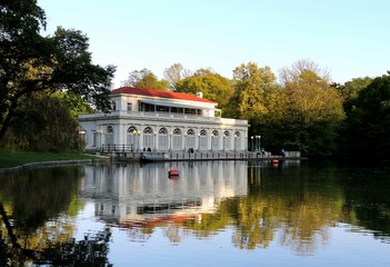 lake, water, new york, nyc, house, landscape, nature, architecture, park, building, tree, trees, reflection, pond, palace, 