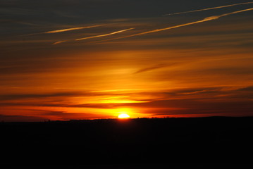 dark  red sunset 