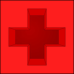 Red cross, vector svg