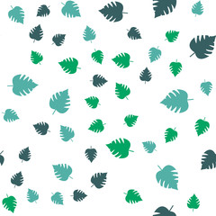 Leaves Seamless vector Pattern. Flat style floral Background. 