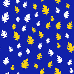 Leaves Seamless vector Pattern. Flat style floral Background. 