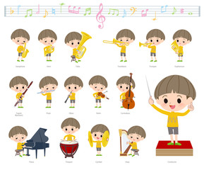 Yellow clothing boy_classic music