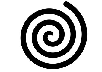 black spiral swirl on white