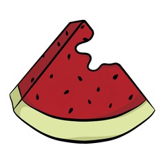  illustration of a red ripe watermelon