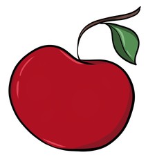  illustration of a red ripe cherry