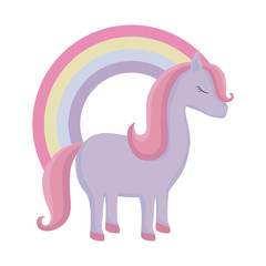 cute unicorn animal with rainbow