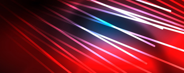 Neon blue glowing lines, magic energy space light concept, abstract background wallpaper design