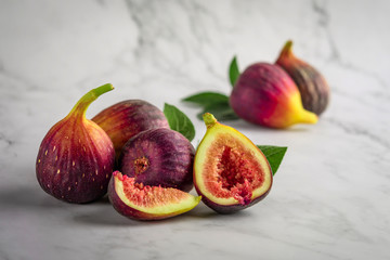 fresh figs on wooden table