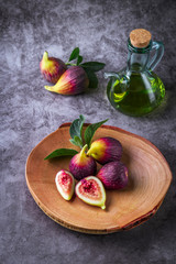 fresh figs on wooden table