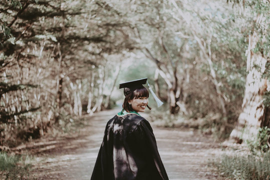 Woman In Black Toga