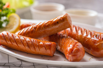 sausages on plate