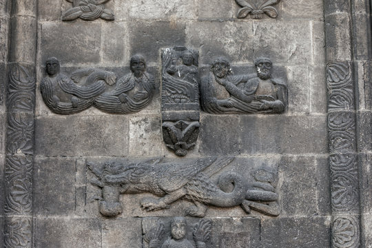 Scots Monastery church north portal Schottenportal detail Regensburg Bavaria Germany
