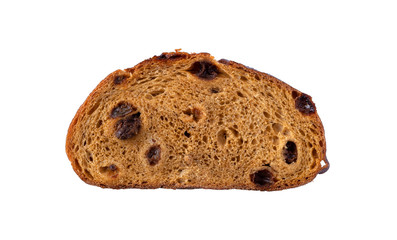 Slice of pumpkin bread on a white background