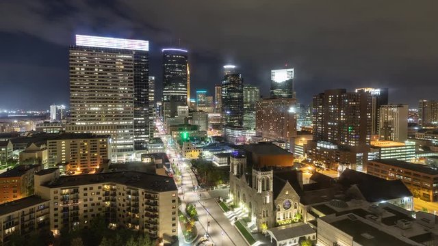 Time Lapse Of The Minneapolis Minnesota Skyline At Night