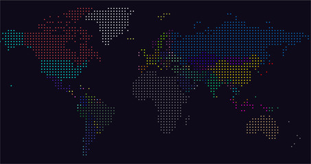 Vector Dotted World Map. A political map of the World.