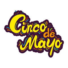 cinco de mayo calligraphy card vector illustration