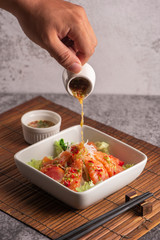chef preparing salad