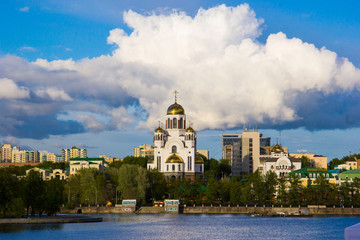Temple on blood on a sunny day