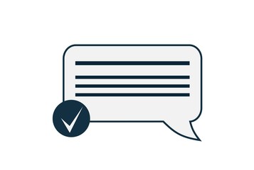 checked message icon. email symbol with checkmark sign